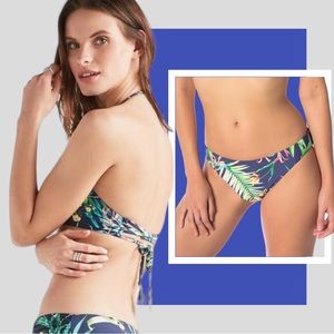 Lucky Brand Lush Leaf Underwire Bandeau 2-Piece Bikini with Reversible Bottoms